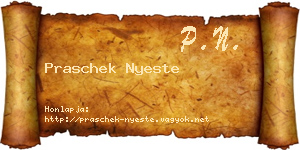 Praschek Nyeste névjegykártya